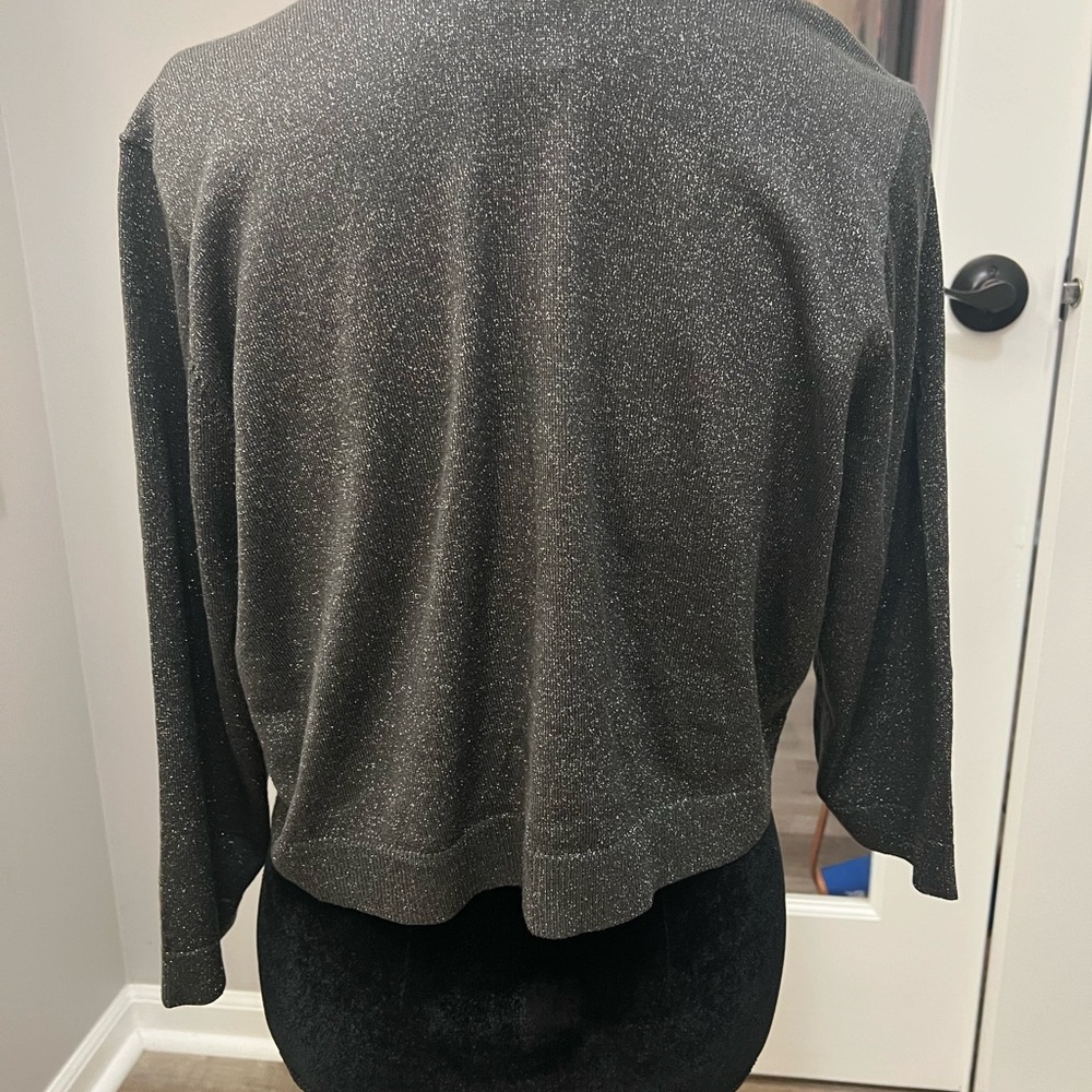 torrid size 2 Shimmery Charcoal Open-Front Cardigan NWT - Picture 4 of 7